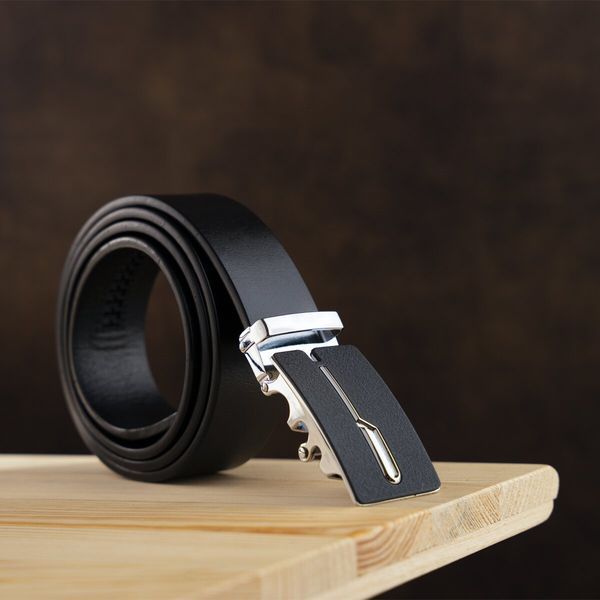 Men's belt with matte buckle Vintage 20335 Black 20335 фото