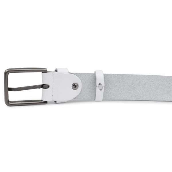 Universal belt made of genuine leather Vintage 20703 White 20703 фото