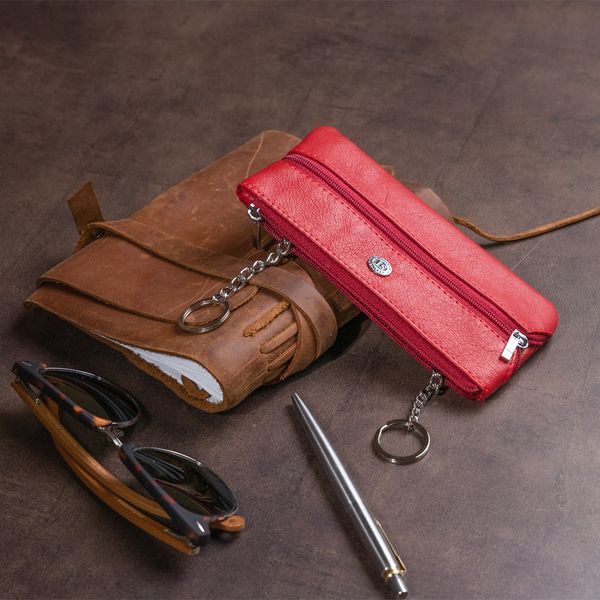 Ключниця-гаманець з кишенькою жіноча ST Leather 19347 Червона 19347 фото