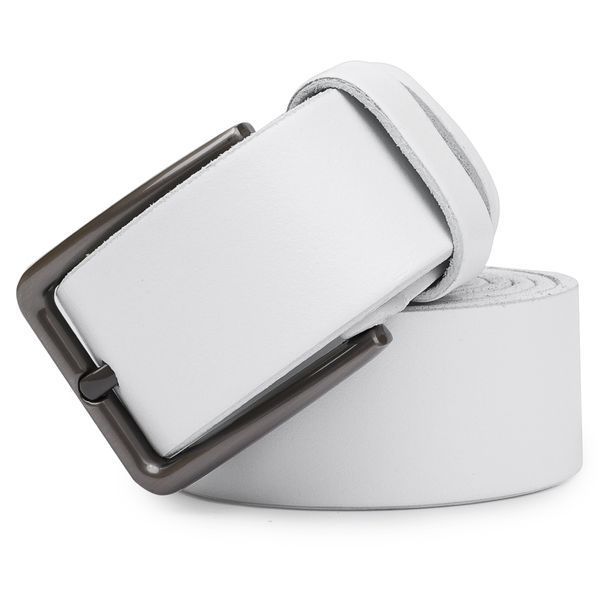 Universal belt made of genuine leather Vintage 20703 White 20703 фото