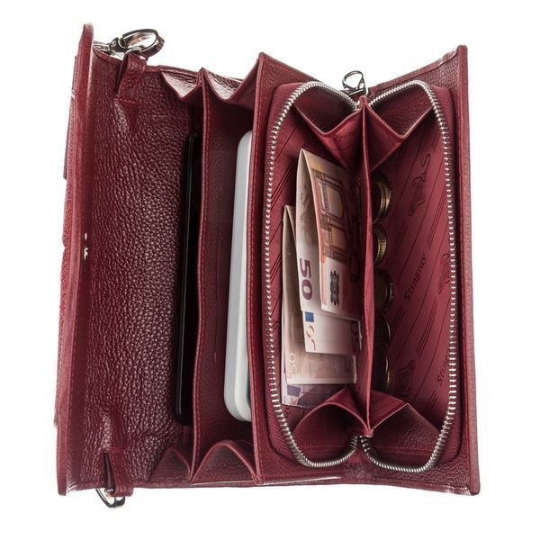Women's clutch STINGRAY LEATHER 18616 made of genuine stingray leather Burgundy 18616 фото