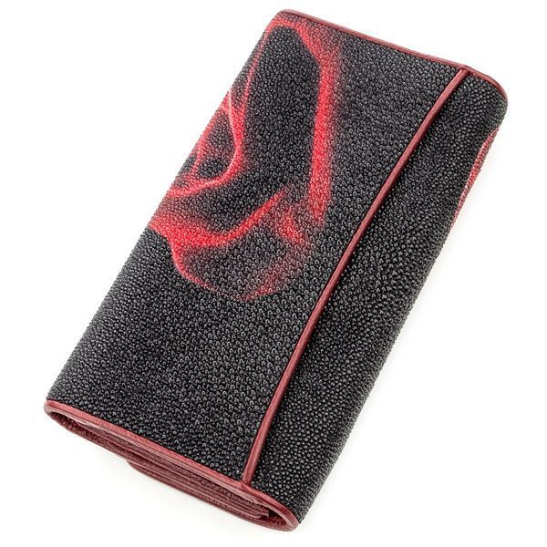 Гаманець жіночий STINGRAY LEATHER 18634 з натуральної шкіри морського скату Чорний 18634 фото