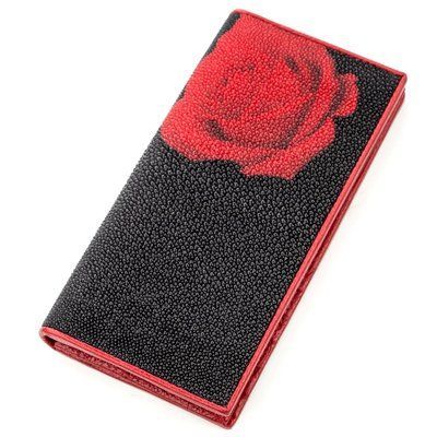 Гаманець жіночий STINGRAY LEATHER 18635 з натуральної шкіри морського скату Чорний 18635 фото