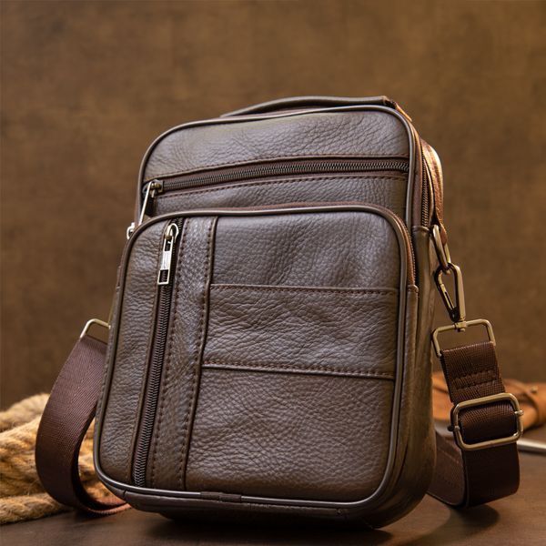 Men's vertical messenger Vintage 20436 Brown 20436 фото