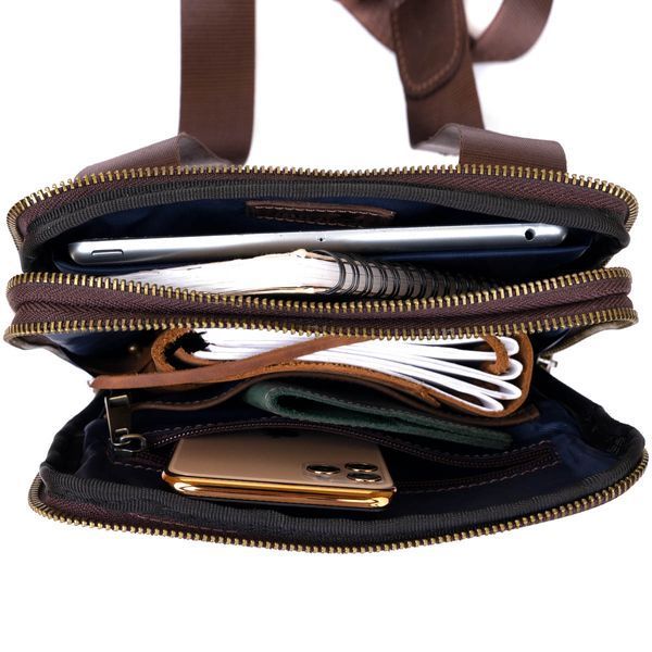 Men's bag leather tablet with two compartments SHVIGEL 11285 Brown 11285 фото