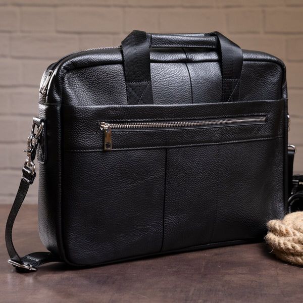 Business men's leather bag Vintage 14794 Black 14794 фото