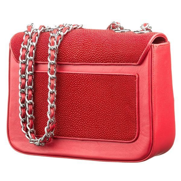 Клатч жіночий STINGRAY LEATHER 18508 з натуральної шкіри морського скату Червоний 18508 фото