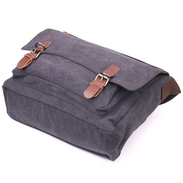 Men's laptop bag with flap, textile 21240 Vintage Black 21240 фото