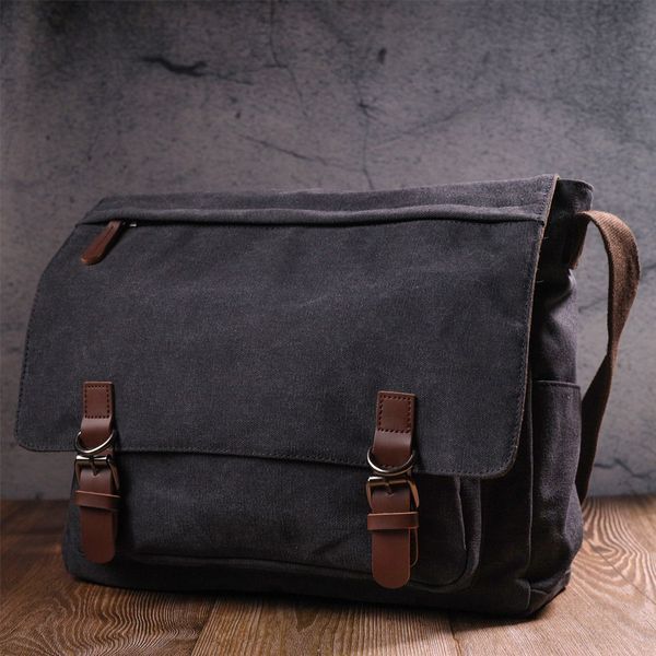 Men's laptop bag with flap, textile 21240 Vintage Black 21240 фото