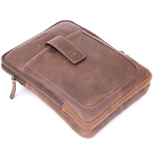 Men's bag leather tablet with two compartments SHVIGEL 11285 Brown 11285 фото