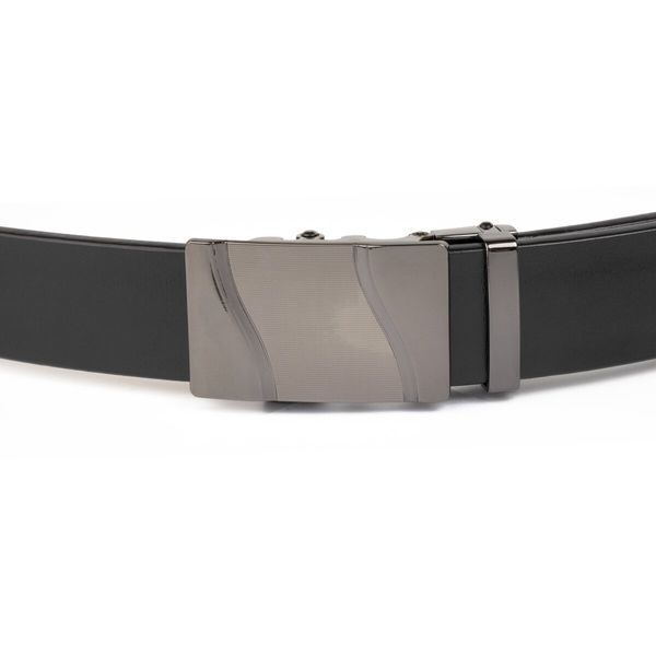 Men's belt with wave buckle Vintage 20336 Black 20336 фото