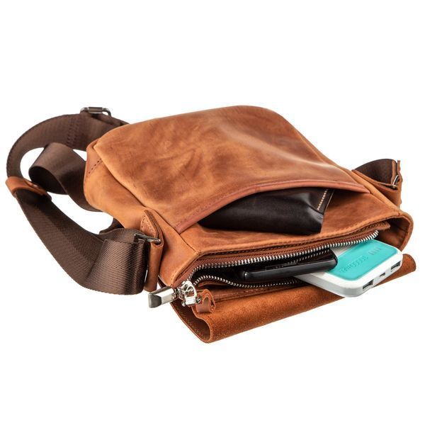 Messenger SHVIGEL 11163 made of vintage leather Red 11163 фото