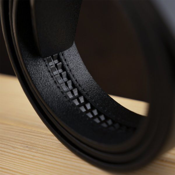 Men's belt with wave buckle Vintage 20336 Black 20336 фото