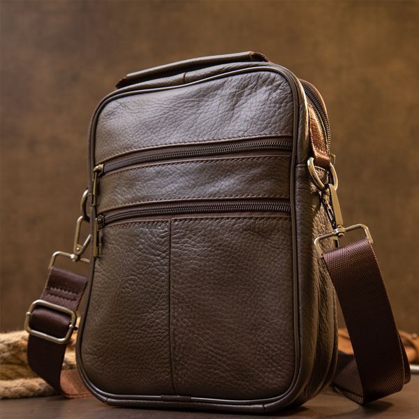 Men's vertical messenger Vintage 20436 Brown 20436 фото