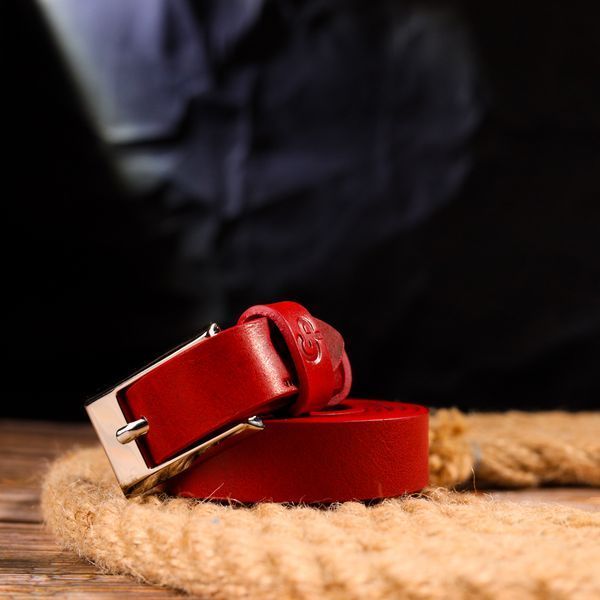 Attractive women's belt made of genuine leather Grande Pelle 21445 Red 21445 фото