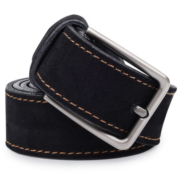 Original suede belt for men Vintage 20704 Black 20704 фото