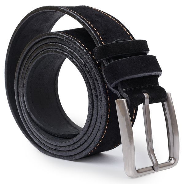 Original suede belt for men Vintage 20704 Black 20704 фото