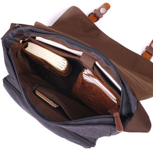 Men's laptop bag with flap, textile 21240 Vintage Black 21240 фото