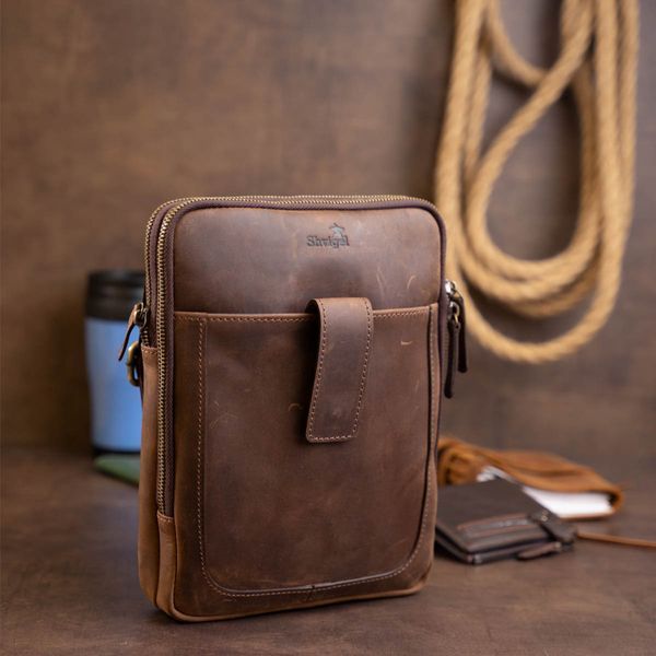 Men's bag leather tablet with two compartments SHVIGEL 11285 Brown 11285 фото