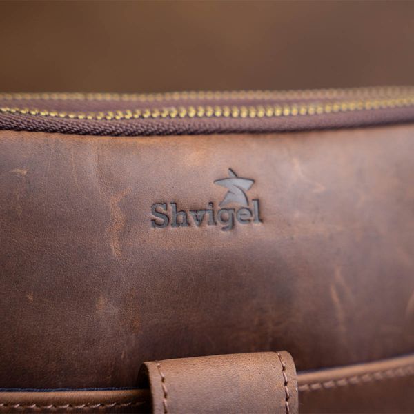 Men's bag leather tablet with two compartments SHVIGEL 11285 Brown 11285 фото