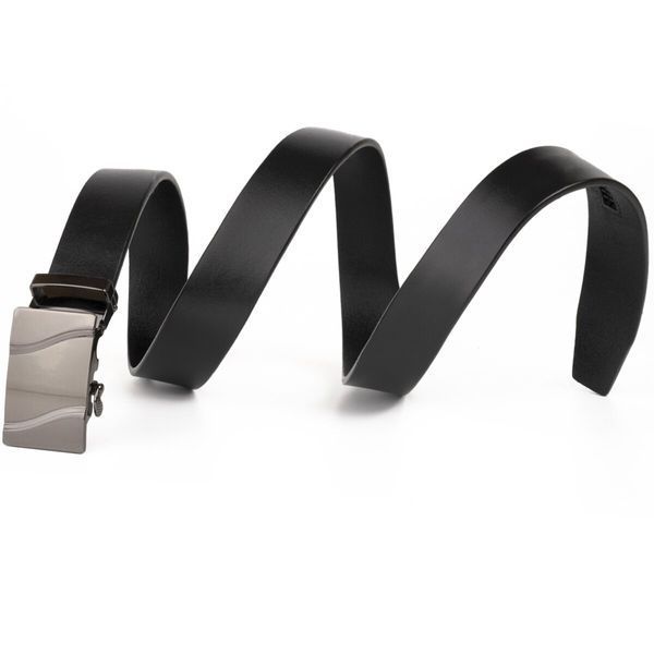 Men's belt with wave buckle Vintage 20336 Black 20336 фото