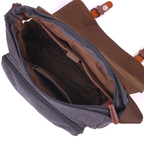 Men's laptop bag with flap, textile 21240 Vintage Black 21240 фото