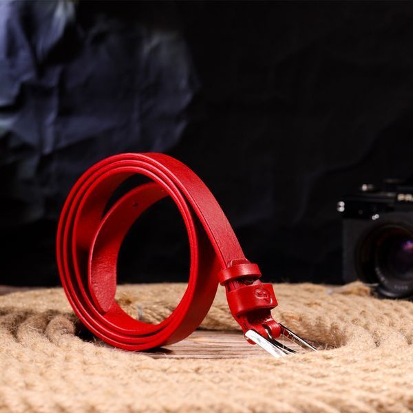 Attractive women's belt made of genuine leather Grande Pelle 21445 Red 21445 фото