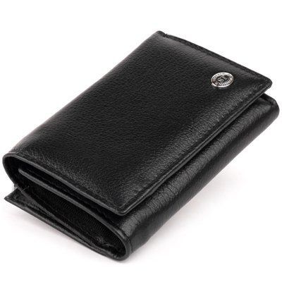 Horizontal wallet made of unisex leather with a magnet ST Leather 19331 Black 19331 фото