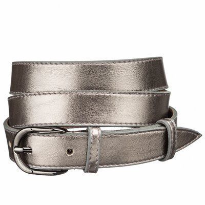 Leather belt MAYBIK 15235 Metallic gray 20676 фото