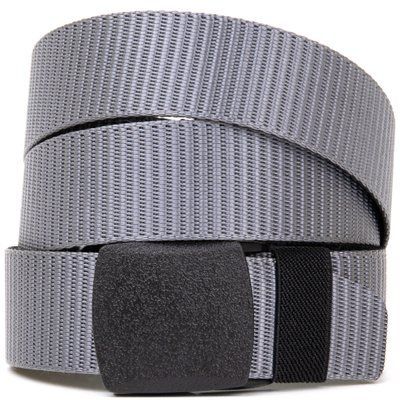 Textile belt with matte buckle Vintage 20535 Gray 20535 фото