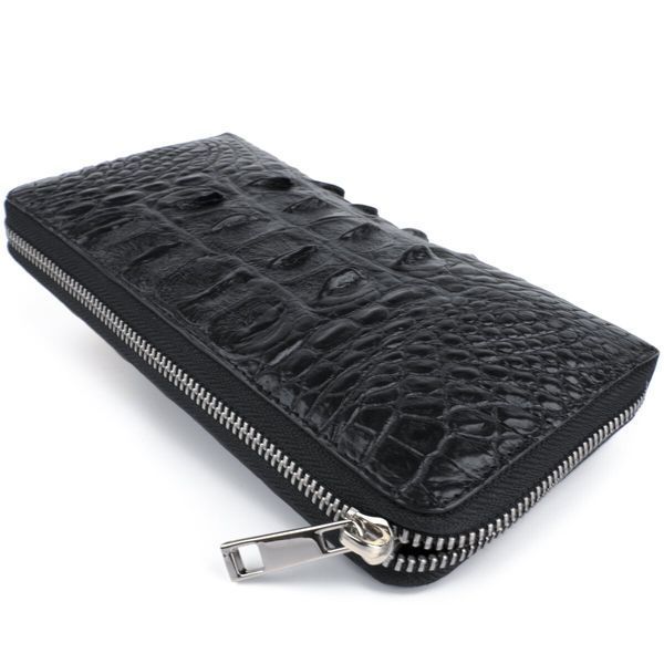Clutch wallet made of genuine crocodile leather CROCODILE LEATHER 18016 Black 18016 фото