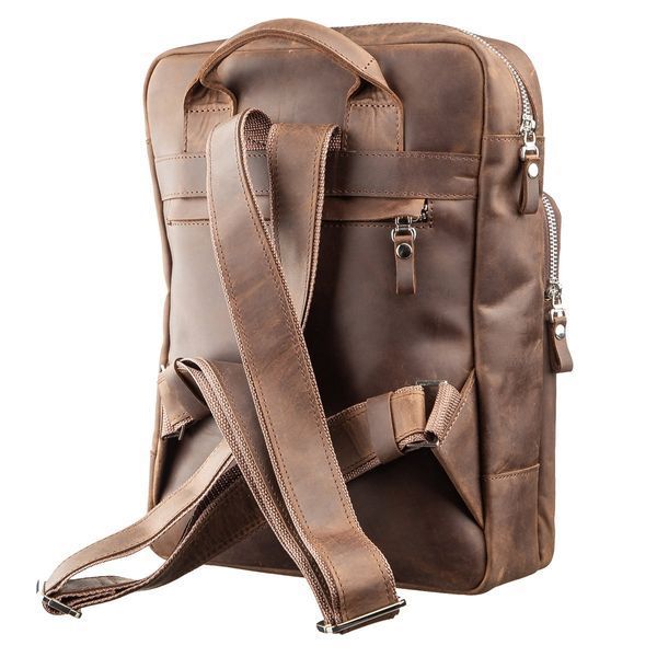Unisex backpack made of matte leather SHVIGEL 11175 Brown 11175 фото