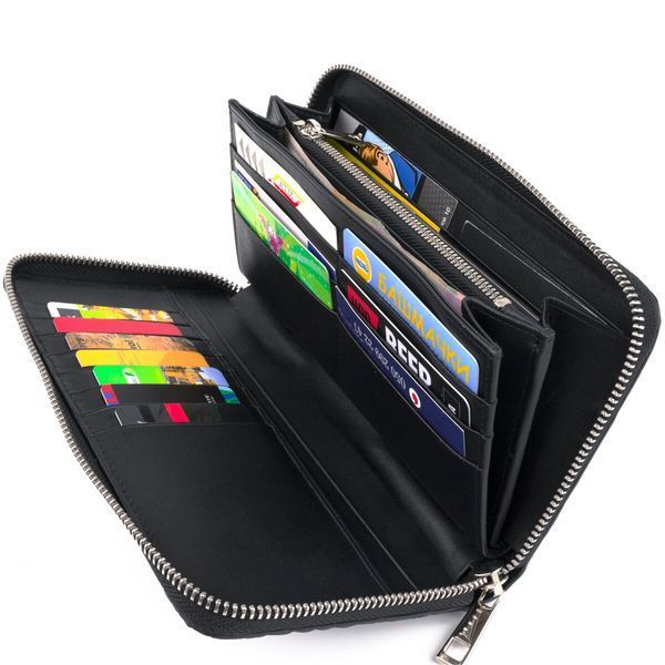 Clutch wallet made of genuine crocodile leather CROCODILE LEATHER 18016 Black 18016 фото
