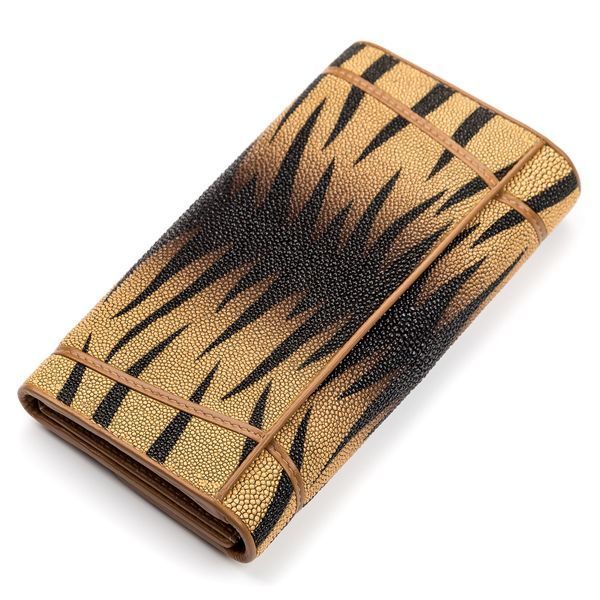 Гаманець жіночий STINGRAY LEATHER 18087 з натуральної шкіри морського скату Коричневий 18087 фото