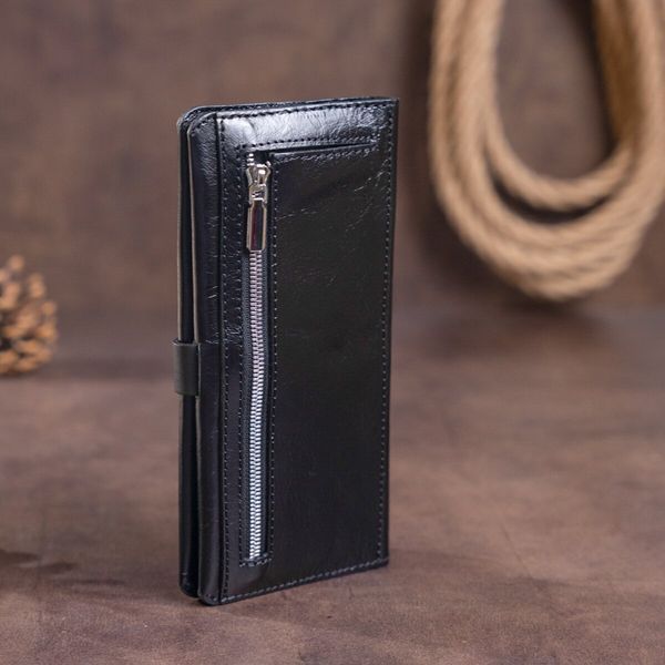 Men's vertical wallet made of alcor leather SHVIGEL 16204 Black 16204 фото