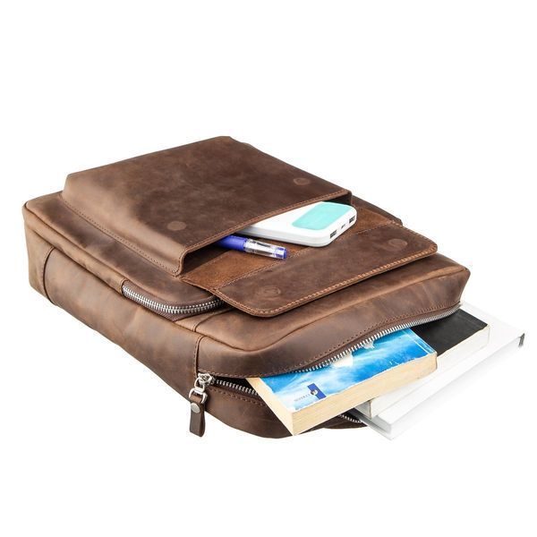 Unisex backpack made of matte leather SHVIGEL 11175 Brown 11175 фото