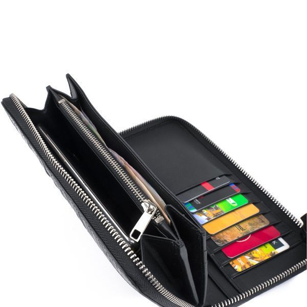 Clutch wallet made of genuine crocodile leather CROCODILE LEATHER 18016 Black 18016 фото