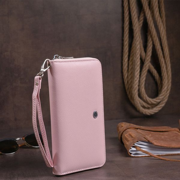 Spacious women's leather clutch with zipper ST Leather 19279 Pink 19279 фото
