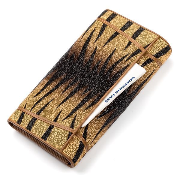 Гаманець жіночий STINGRAY LEATHER 18087 з натуральної шкіри морського скату Коричневий 18087 фото