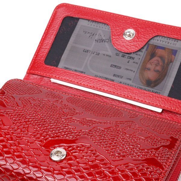 Bright women's purse made of patent textured leather KARYA 21428 Red 21428 фото