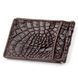 Затискач CROCODILE LEATHER 18052 з натуральної шкіри крокодила Коричневий 18052 фото 2
