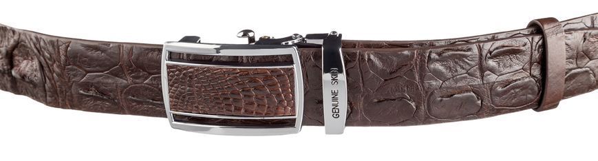 Automatic belt CROCODILE LEATHER 18240 made of genuine crocodile leather Brown 18240 фото
