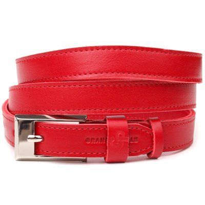 High-quality women's belt made of genuine leather Grande Pelle 21446 Red 21446 фото