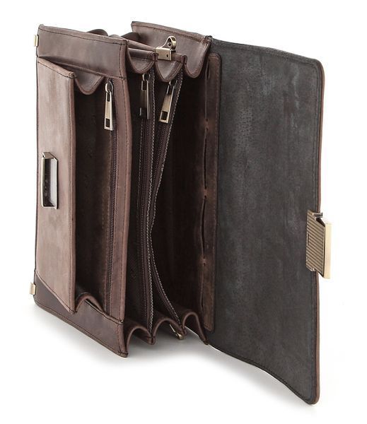 Purse SHVIGEL 00760 made of vintage leather Brown 00760 фото