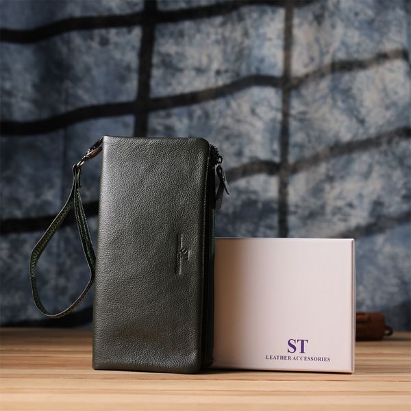 Удобный кошелек для женщин с кистевым ремнем из натуральной кожи ST Leather 23104 Зеленый 53840 фото