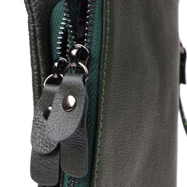 Удобный кошелек для женщин с кистевым ремнем из натуральной кожи ST Leather 23104 Зеленый 53840 фото
