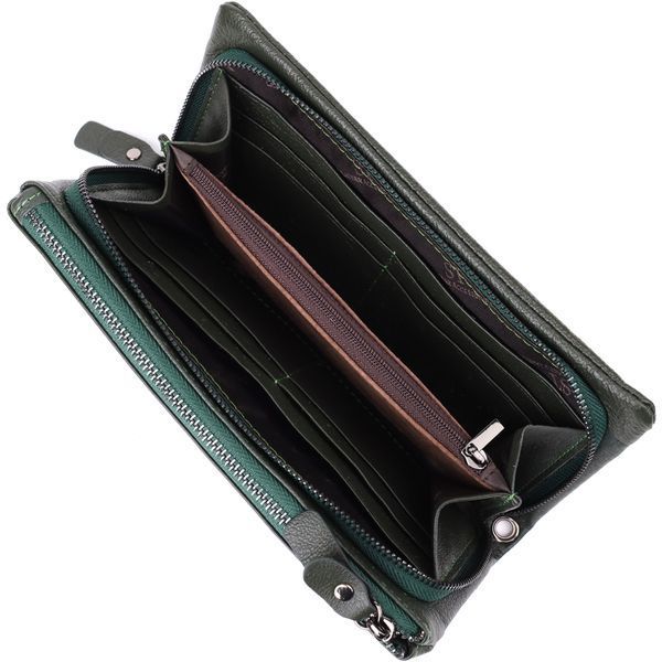 Удобный кошелек для женщин с кистевым ремнем из натуральной кожи ST Leather 23104 Зеленый 53840 фото