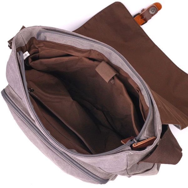 Spacious horizontal men's laptop bag made of textile 21241 Vintage Gray 21241 фото
