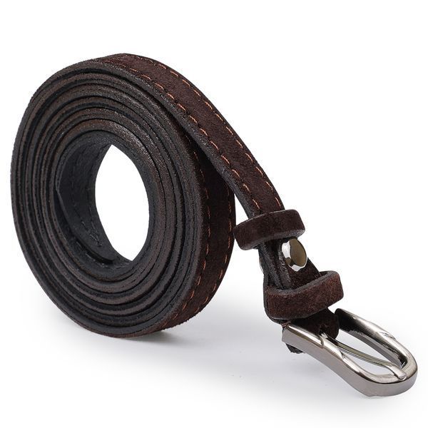 Suede elegant women's belt Vintage 20757 Dark brown 20757 фото