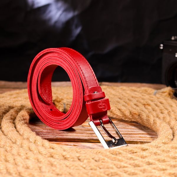 High-quality women's belt made of genuine leather Grande Pelle 21446 Red 21446 фото